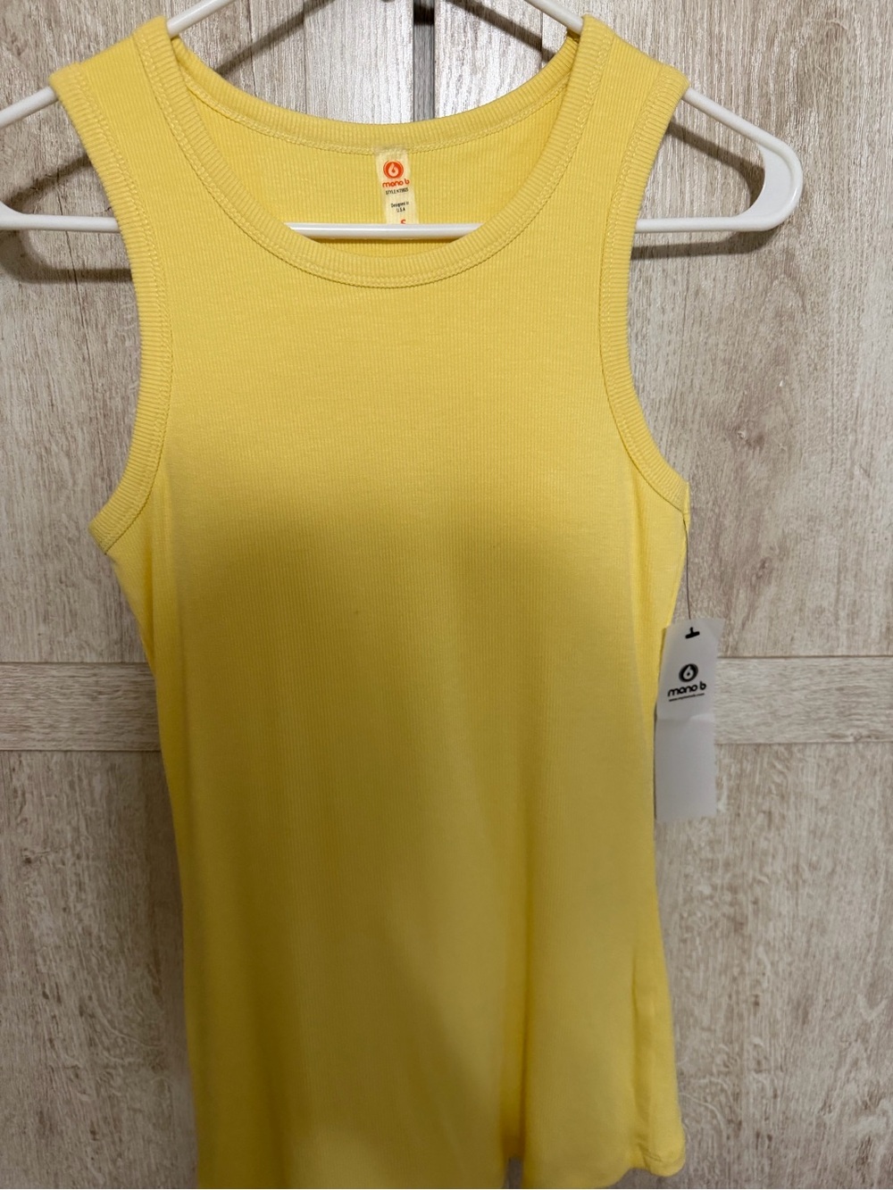 Mono B Sunny Yellow Ribbed Tank